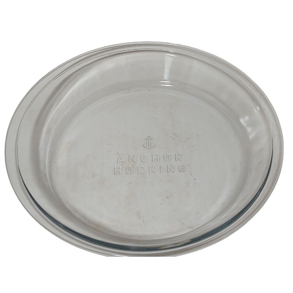 Anchor Hocking Glass Pie Plate Dish Nine Inch .75 Quart Made In USA Vintage